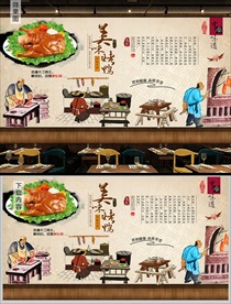 烤鸭背景墙装饰画