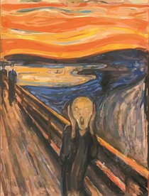 名画矢量图呐喊油画作品