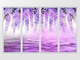 唯美紫罗兰水彩移门