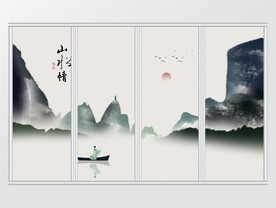 中国风意境山水情移门