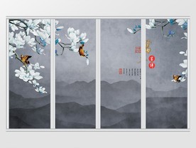 中式花鸟富贵吉祥移门