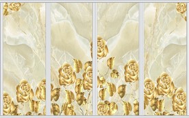 现代简约金色玫瑰移门