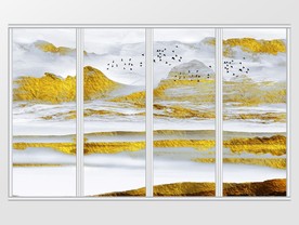 中式金色艺术移门