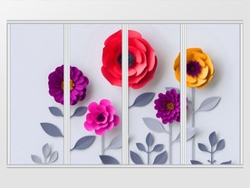 3D镶嵌简约鲜花现代移门