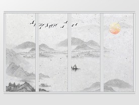 新中式山水水墨移门