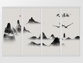 中国风大鹏展翅古风移门