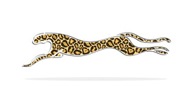 猎豹描绘素材豹纹奔跑抽象动物艺