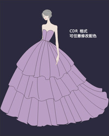 女装设计礼服时装画