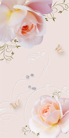 浪漫栀子花蝴蝶玄关装饰画