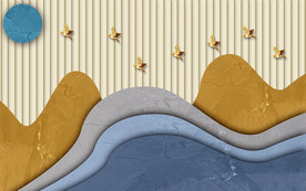 新中式大理石石纹背景墙装饰画