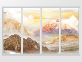 大理石纹山河气概移门