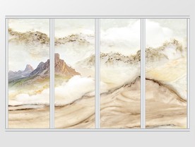 大理石纹山水移门