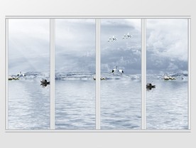 新中式写意艺术抽象移门