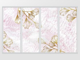 现代简约梦幻浪漫花卉移门