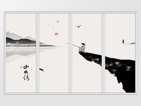 中国风意境简约山水情移门