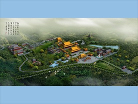 古建筑效果图 门楼牌坊 寺庙广