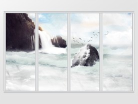 大理石纹流水生财移门