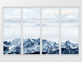 大理石纹山川岩石移门