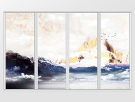 大理石纹风景移门