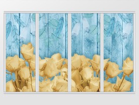 金色浮雕花卉移门