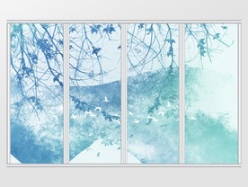 新中式剪影山水移门