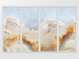 抽象大理石纹山水风景移门