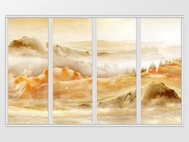 大理石纹风景抽象艺术山水移门