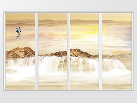 大理石纹日出移门