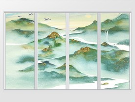 现代水墨金山移门