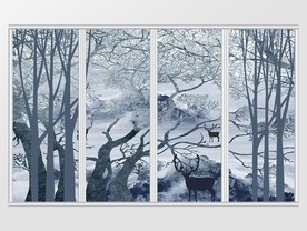 新中式丛林抽象移门