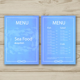 时尚高档蓝色海鲜餐厅菜单设计