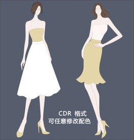 cdr人物时尚插画服装设计