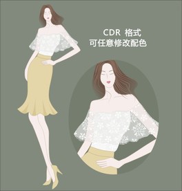 CDR人物时尚插图服装设计