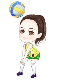 原创卡通Q版打球女士
