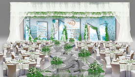 白绿色主题仪式区