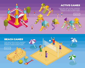 游乐场运动矢量插画