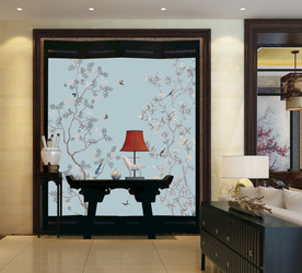 PSD背景墙纸样机图