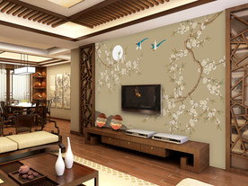 新中式电视墙样机
