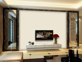 中式客厅背景墙纸样机