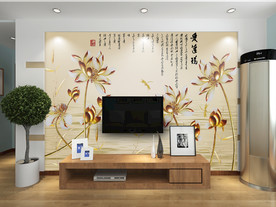 家居电视柜墙纸样机