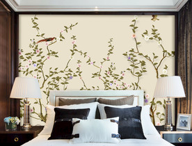 现代家居背景墙纸样机图