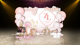 粉白色婚礼留影区