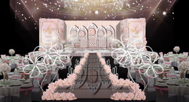欧式粉色铁艺主题仪式区