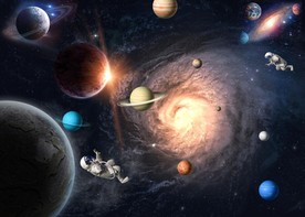 高清外太空星云吊顶背景墙壁画图