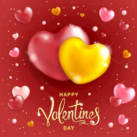 创意立体质感爱心情人节