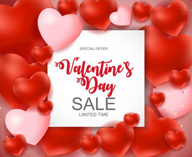 创意立体质感爱心情人节