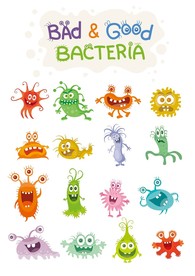 怪物细菌矢量卡通素材