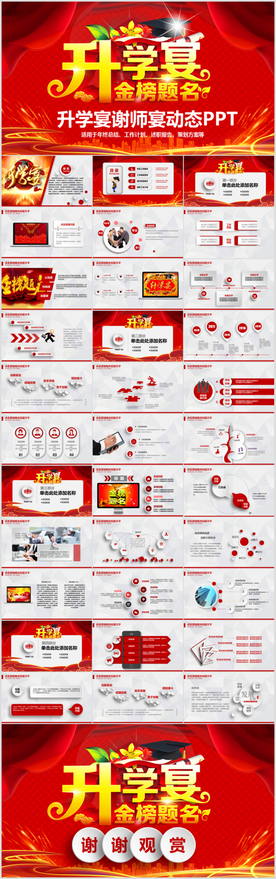 金榜题名谢师宴升学宴PPT
