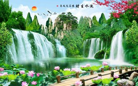 流水生财客厅背景墙