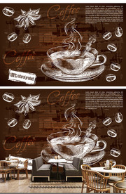 咖啡馆背景墙